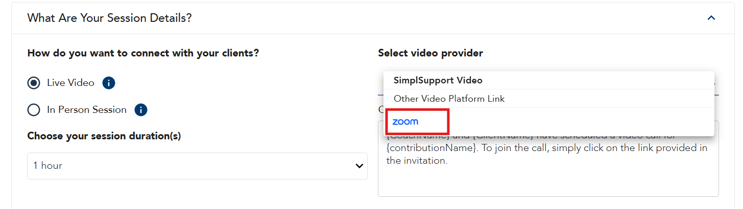 Select Zoom